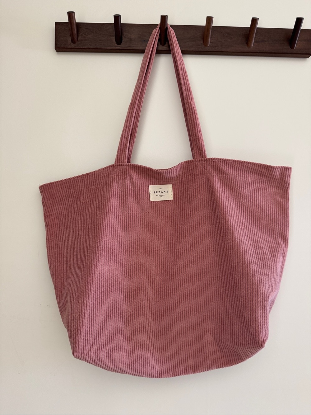 Sézane Pink Corduroy Tote